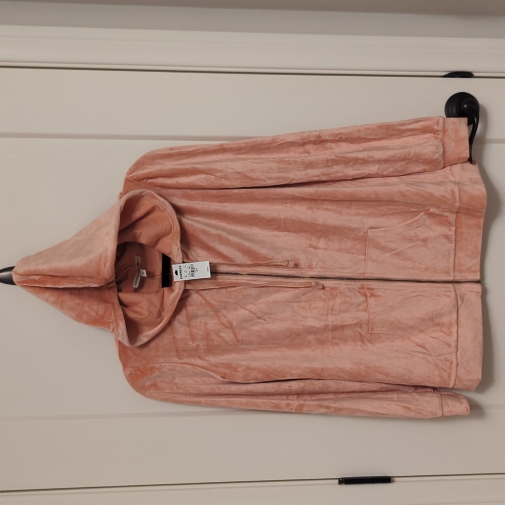 NWT Express pink fuzzy jacket warm & soft Sz SP